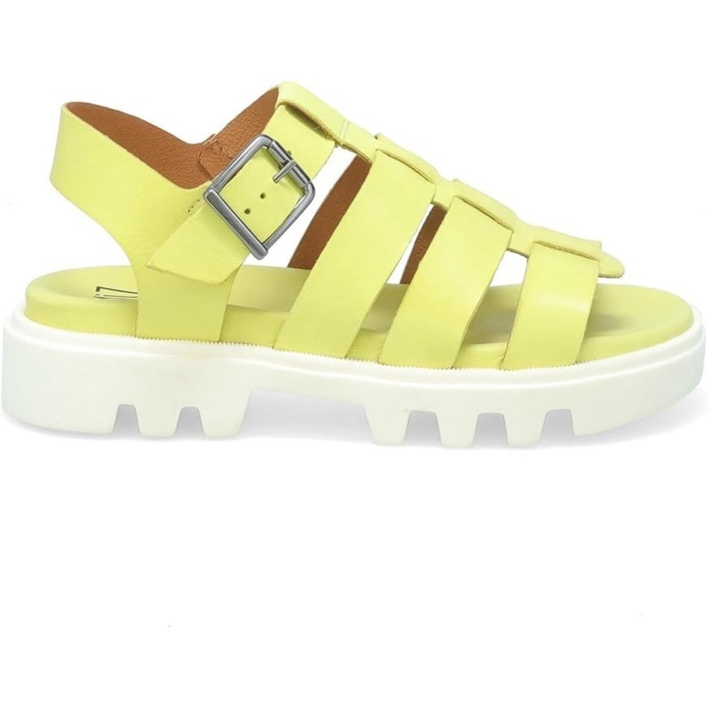 New Miz Mooz Posey Leather Gladiator Sandals Ankle Strap Citron EU 42 US 10.5-11